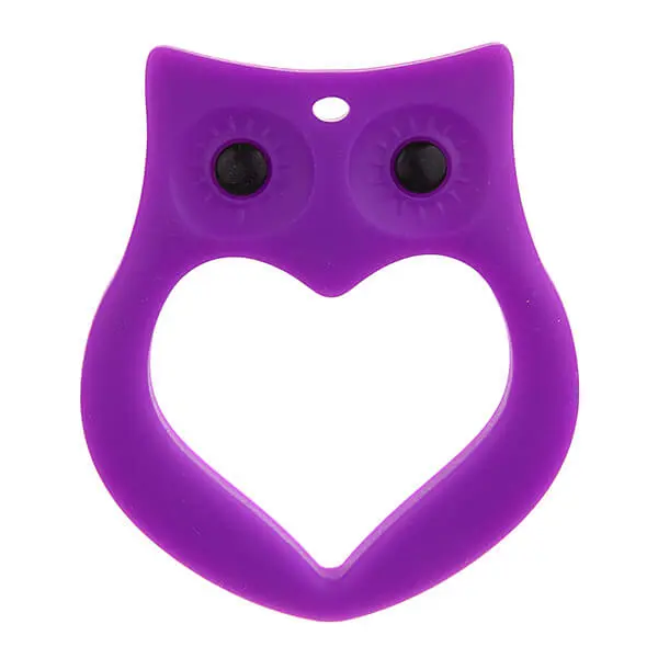 Owl teething ring purple 0 in stock 