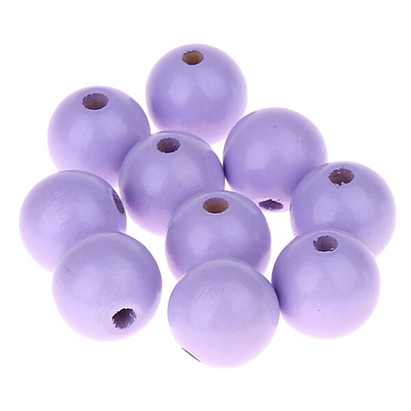 Wooden beads 15mm - 10 pieces lilac 51 in stock 