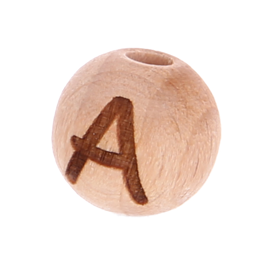 Letter beads 12mm with laser engraving - drilled vertically A 121 in stock 