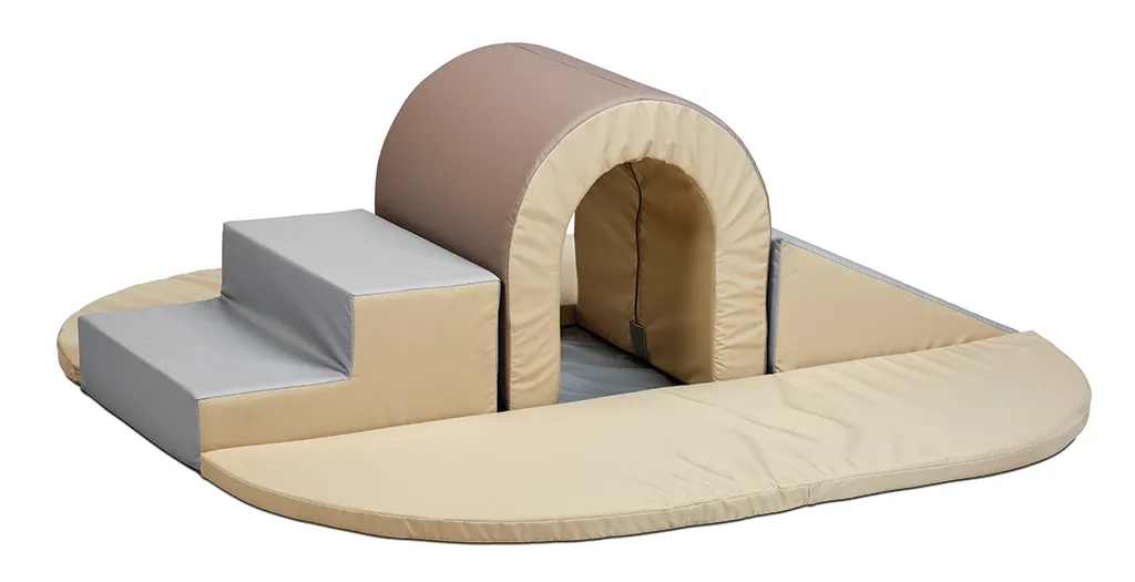 Padded play mat, weiches Spielset, Tunnelbogen, Schaumstoff-Stufen, Gymnastikmatte, Kletterbogen, Kletterturm, Softplay, Spielkombination, Stufenleiter