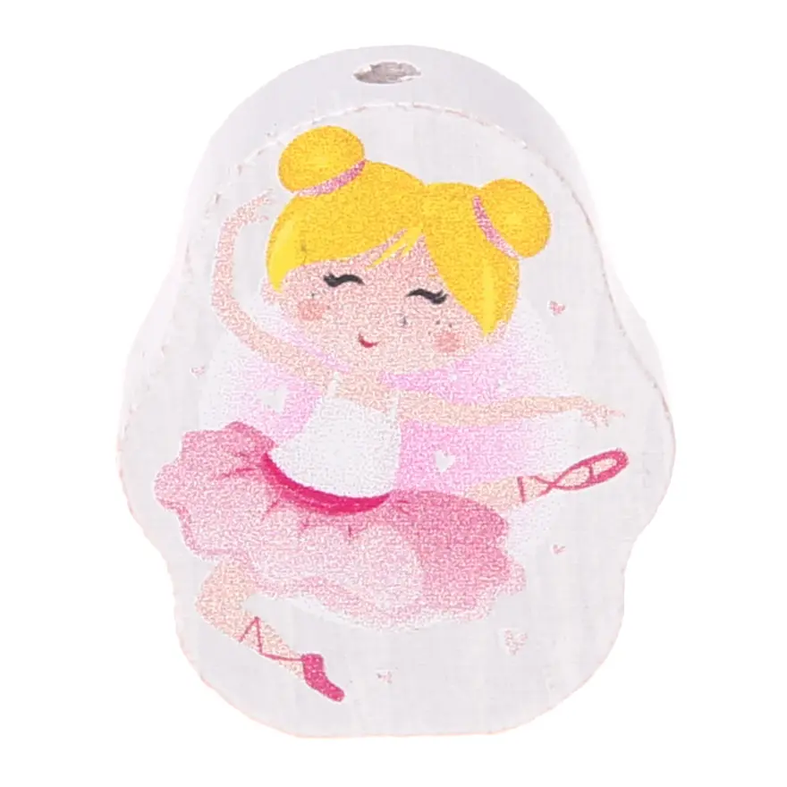Ballerina motif bead blonde-pink 16 in stock 