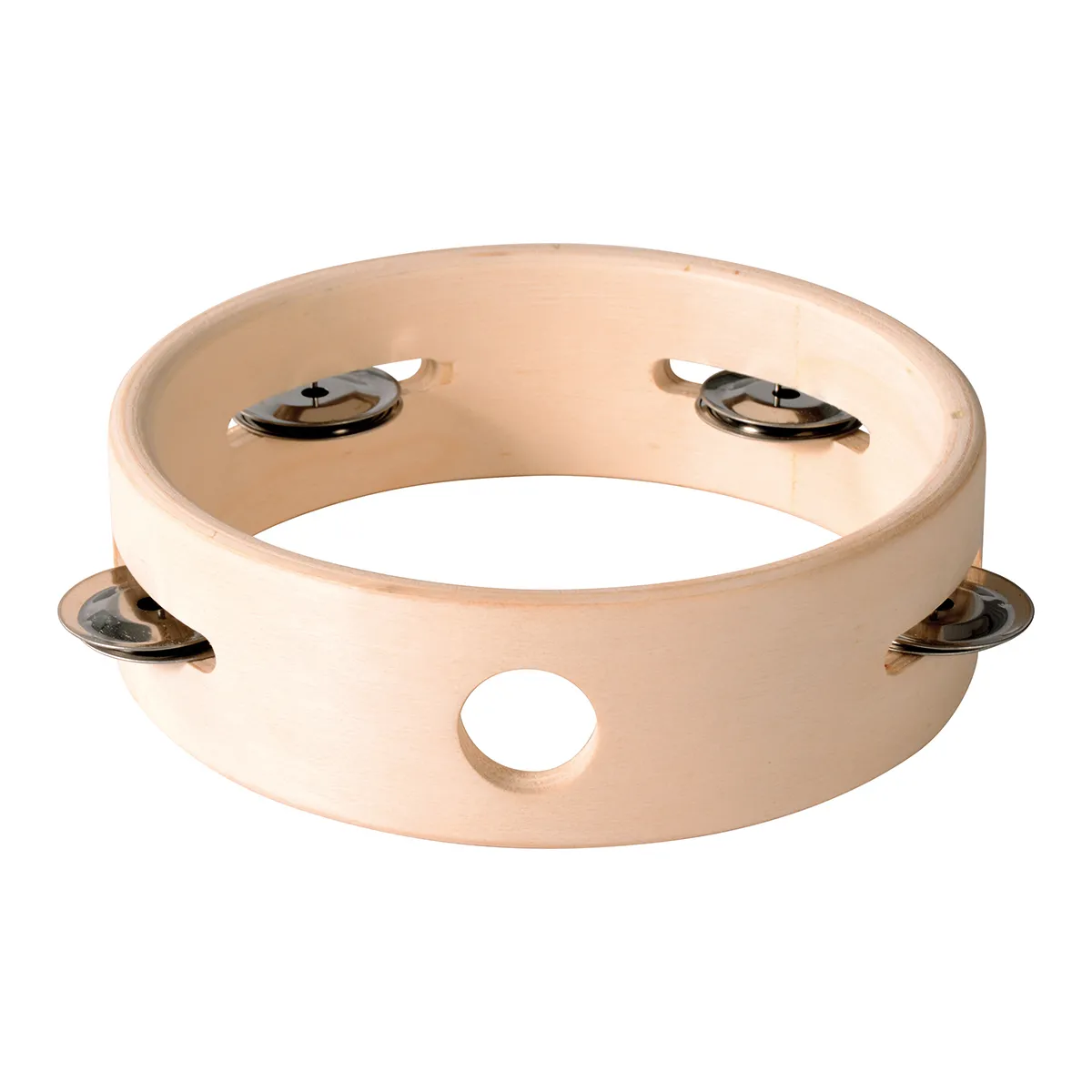 Schalplatte, Tamburin, Holz, Metallnageln, Loch, Tamburin, Ring, Holz, Metall Klangbleche, Percussion