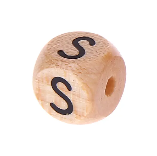 Letter beads letter cube wood embossed 10mm S 515 in stock 