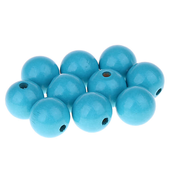 Wooden beads 15mm - 10 pieces light turquoise 746 in stock 
