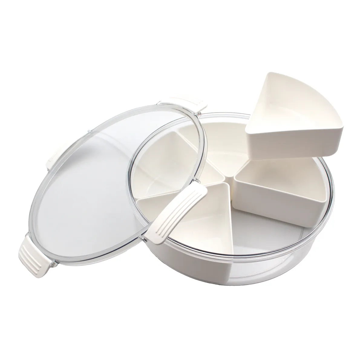 Aufbewahrungsbox, Lunchbox, Fachunterteilung, Deckel klar, Küche, Lunchbox, Lunch container, Segmented, White, Storage box