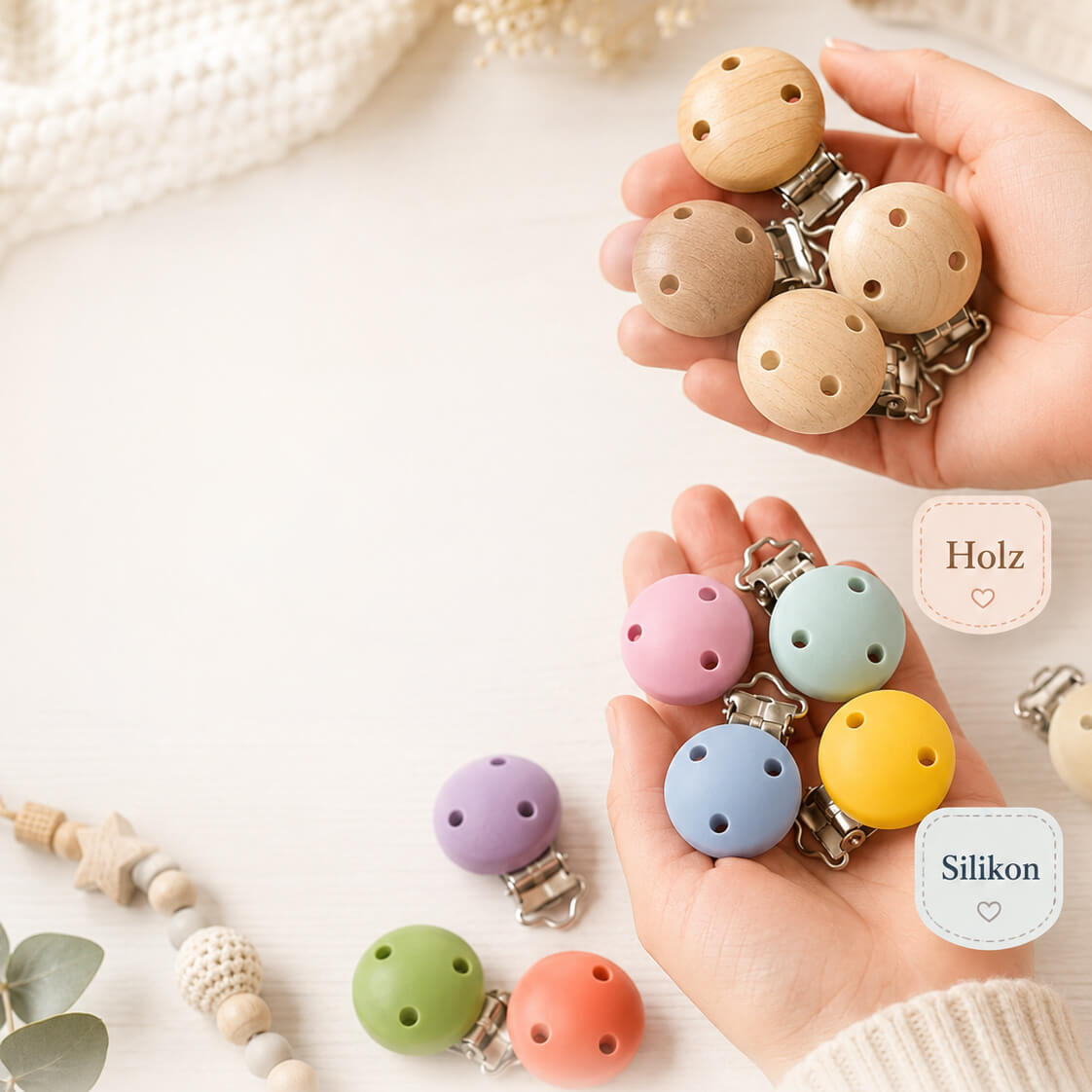 Holzperlen, Baby-Teething, bunte Perlen, Silikonperlen, Kinderkette?