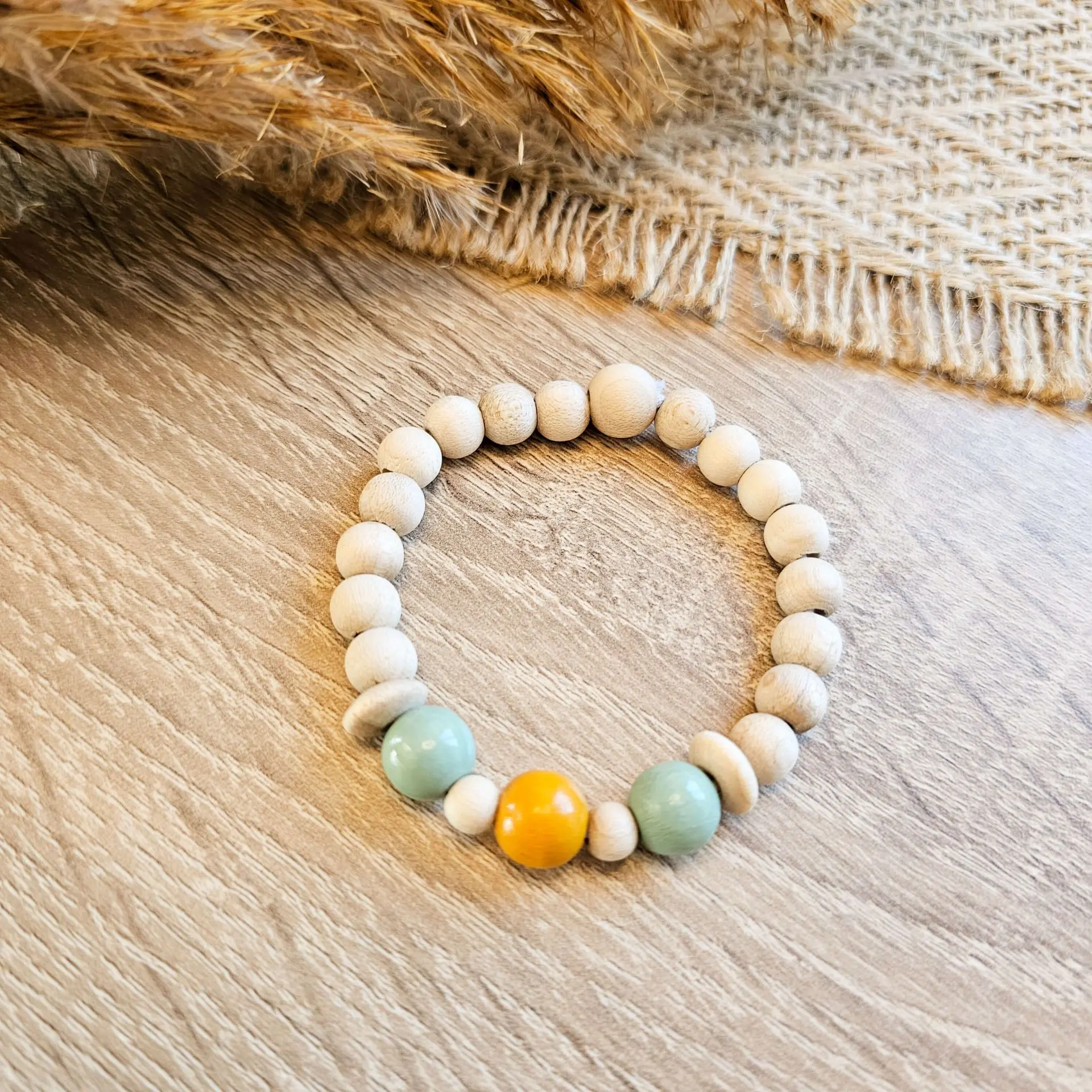 Holzperlen Armband "natur" 