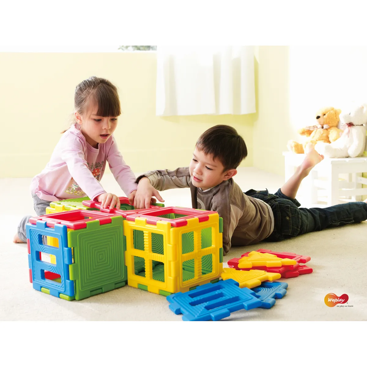Kunststoffbausteine, Bausteine, Spielzeugwürfel, Kinderzimmer Spielzeug, Bausatz, Konstruktionsspielzeug, Bausteine, Kinder, Spielzeugbox, Farbblöcke