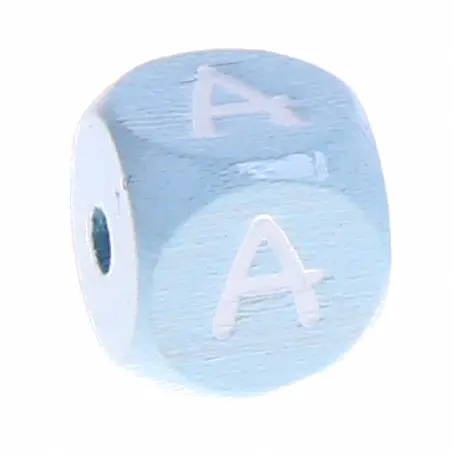 Letter beads baby blue 10x10mm A 1677 in stock 
