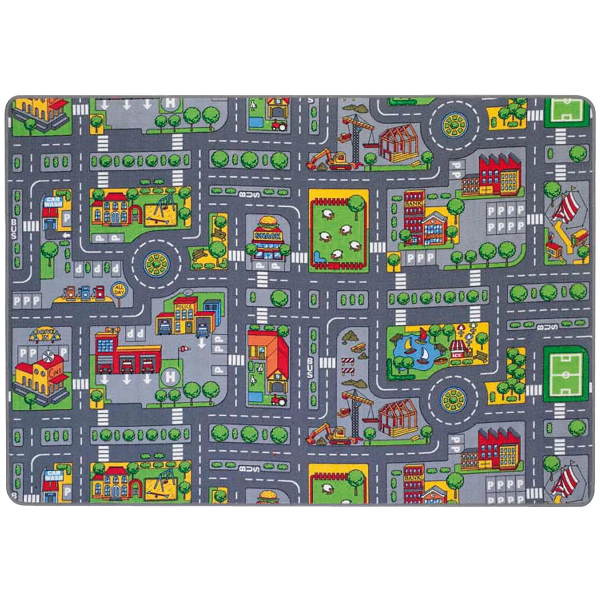 Spielmatte, Stadtplan, Straßenlayout, Autos, Grünflächen, spielteppich, stadtplan, verkehr, autostrasse, grun