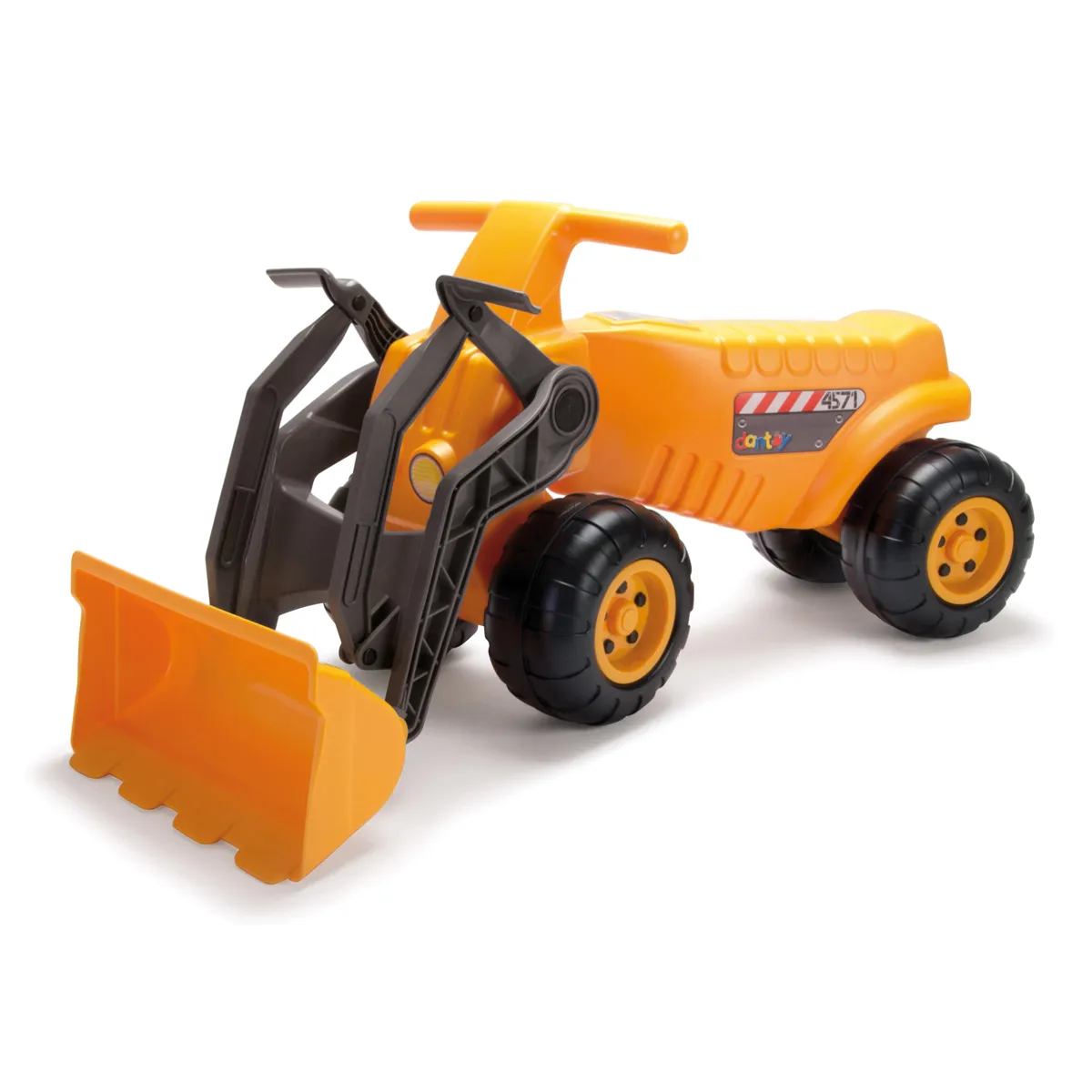 Spielzeugtraktor, Kipper, Baufahrzeug, Gummikreifen, Orangefarben, Spielzeugtruck, Bagger, Gummireifen, Orange, Kleinfeld-Bagger