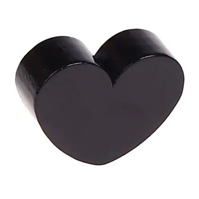 Motif bead shaped bead heart large black 1184 in stock 
