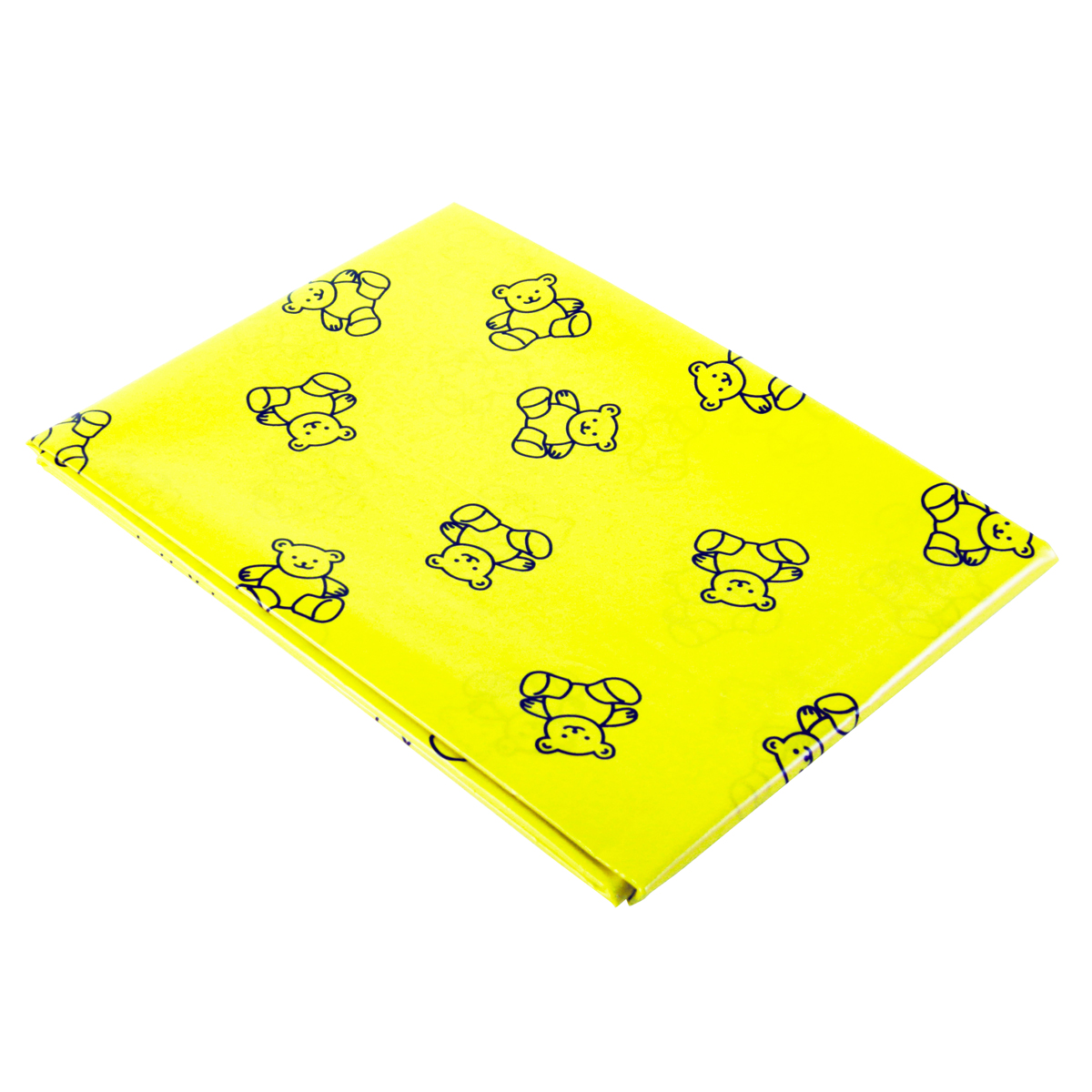 Geschenkverpackung, Gelb, Teddybär-Motiv, Pappe?, Geschenkbox, Geschenkpapier, Gelb, Teddy-Aufdruck, Papier, buntes Muster