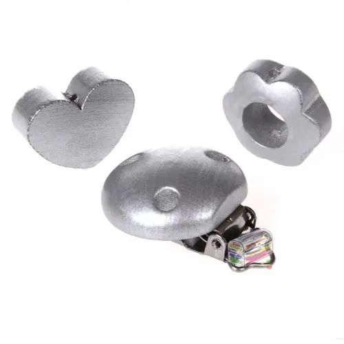 Schnullerketten Bastelset Mini silber 13 auf Lager