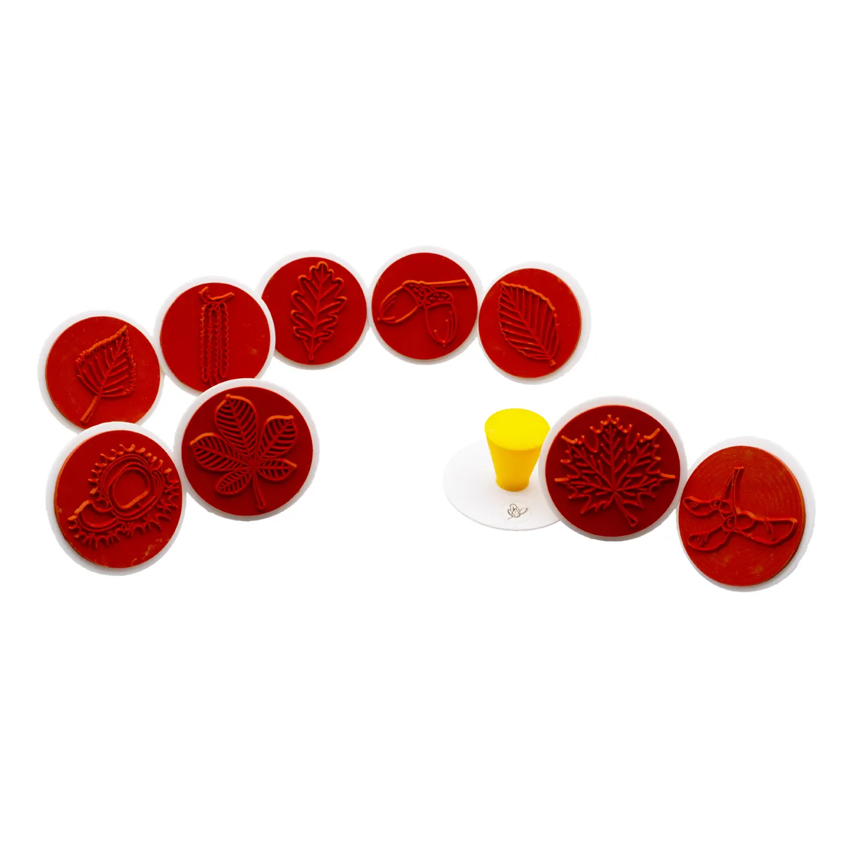 Stempelset, Kuchenstempel, Rot, Blattmuster, Set-Werkzeug, Stempelset, Pflanzenmuster, Blattform, Rotarmer Stempel, Keksstempel