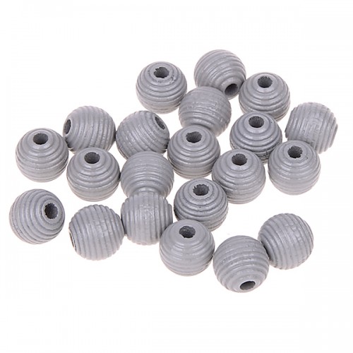 Grooved beads 10mm - 25 pieces light gray 145 in stock 