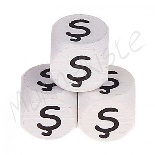 Buchstabenperlen weiß 10x10mm geprägt Ş 661 auf Lager