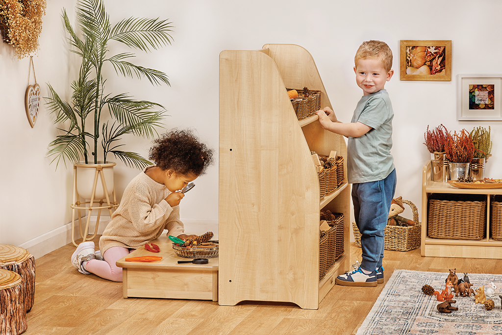 Kinder, Holzregal, Aufbewahrungskorb, Spielzeugset, Kinderzimmer, Holzregal, Kognition-Spiel, Spielküche, Kinderzimmer, Aufbewahrungskorb