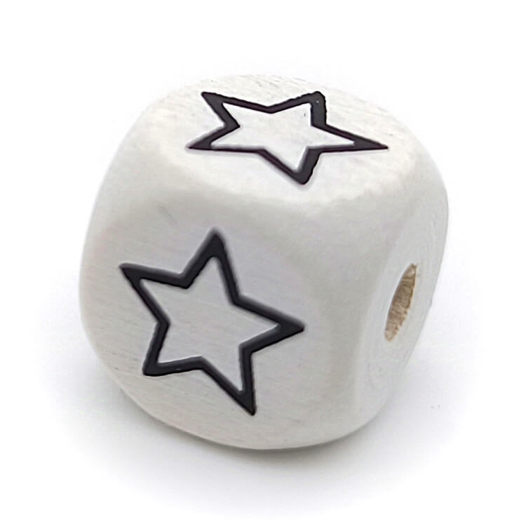 Buchstabenperlen weiß 10x10mm geprägt ☆ 565 auf Lager