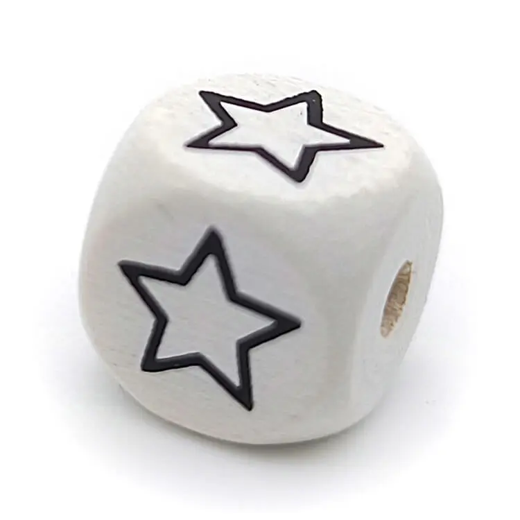 Buchstabenperlen weiß 10x10mm geprägt ☆ 679 auf Lager