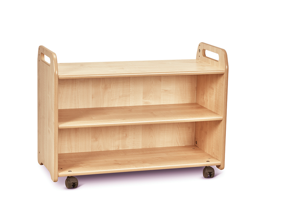 Holzregal, Regal, Bücherregal, Rollregal, Holzcarré, holzregal, rollregal, 3-stufig, rolle, wagen, Küchewagen, Holz, Rollwagen, Regal, Schubladenloser Wagen