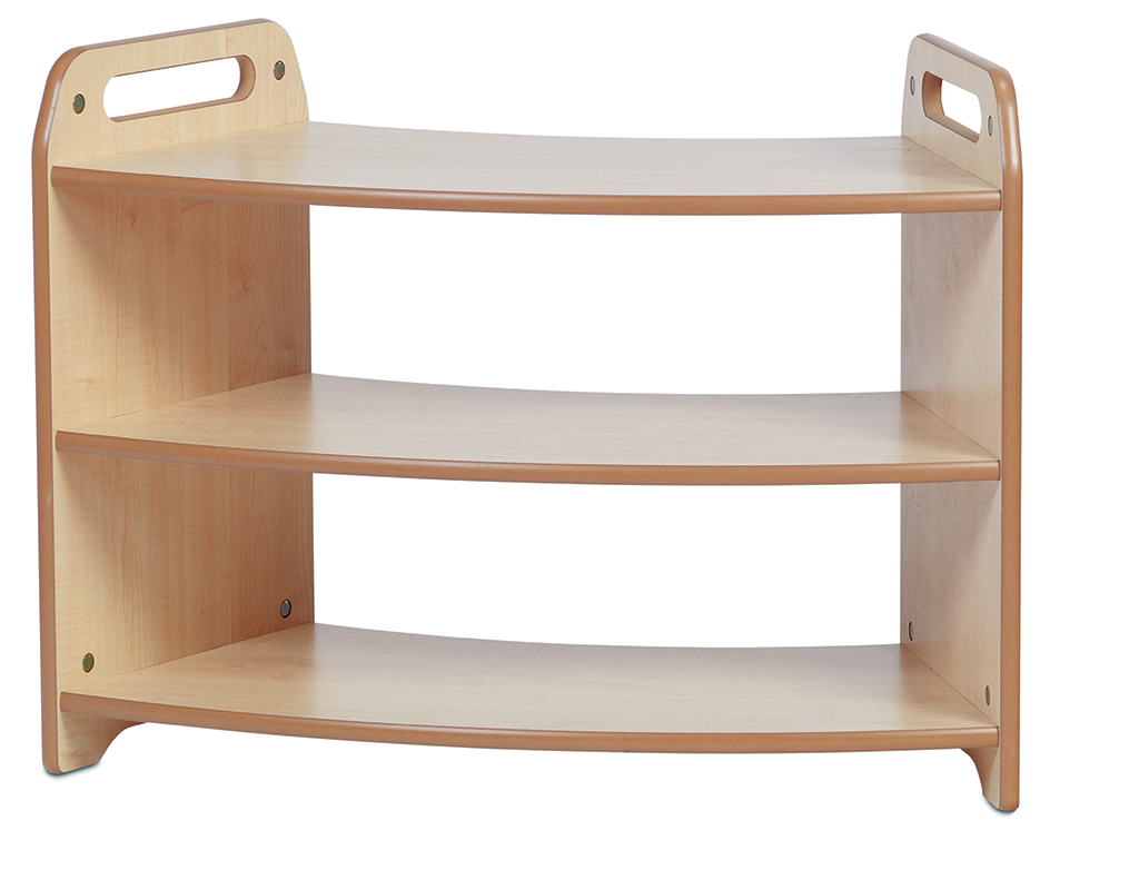 Kleiner Regal, Holzregal, Kindermöbel, Dreistufiges Regal, Natürliche Holzfarbe, Holzregal, Kinderregal, 3-stufig, leicht, Kistenfrei