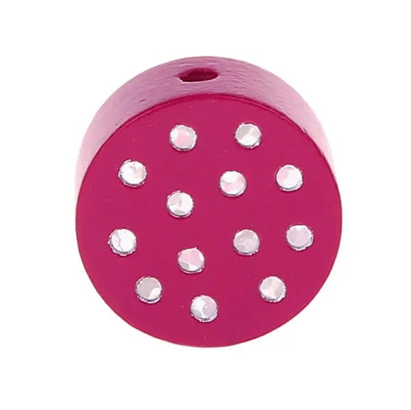 Motivperle Scheibe Glitzerpunkte dunkelpink 660 auf Lager