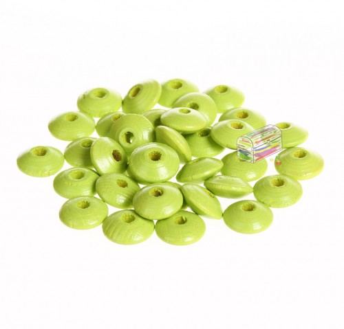 Wooden lenses 10mm - 50 pieces lemon 74 in stock 
