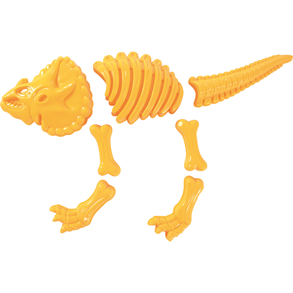 dino skeleton, bone pieces, dinosaurs, toy set, plastic, Dinosaurier Spielzeug, Skelett-Set, Kunststoff Knochen, Gelb, Spielzeug Knochen