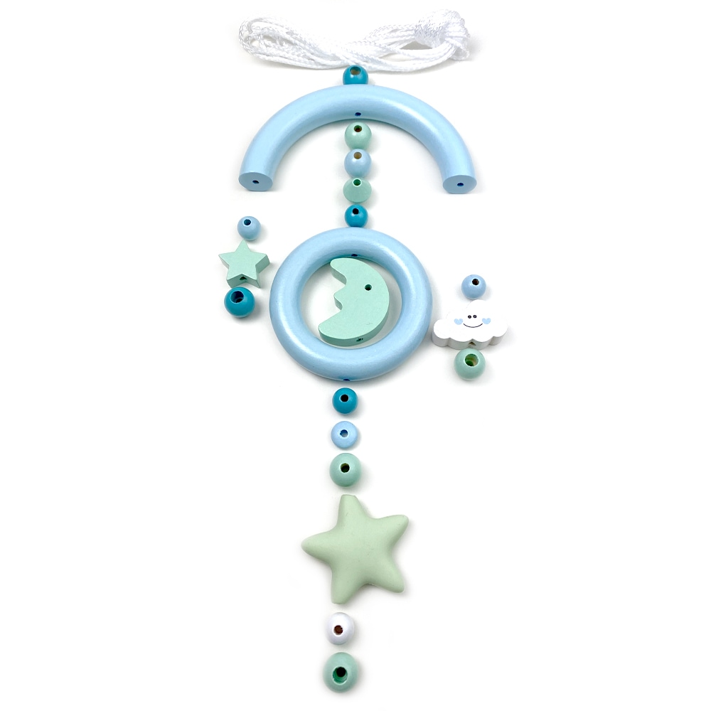 Craft set baby mobile, moon and stars baby blue