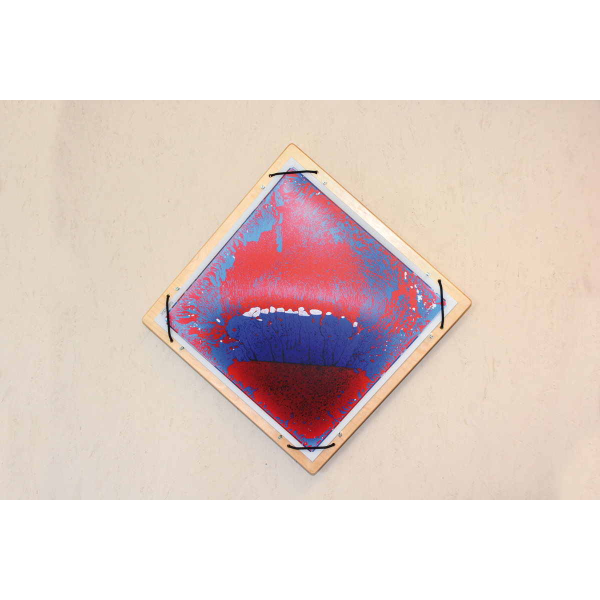 Kunstwerk, Lippen, Rot-Blau, Gemälde, Wanddeko