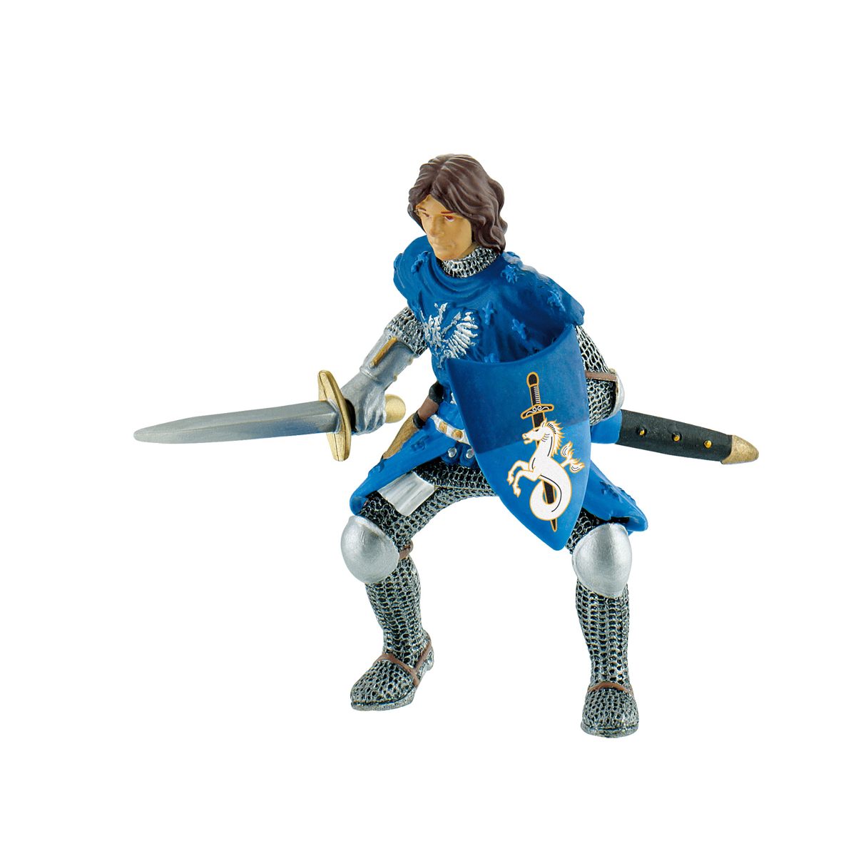 Actionfigur, Ritter, blauer Tunika, Schild, Schwert, ritter, Rüstung, Schild, Schwert, Miniatur