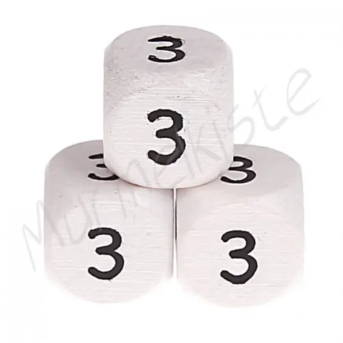 Buchstabenperlen weiß 10x10mm geprägt 3 294 auf Lager