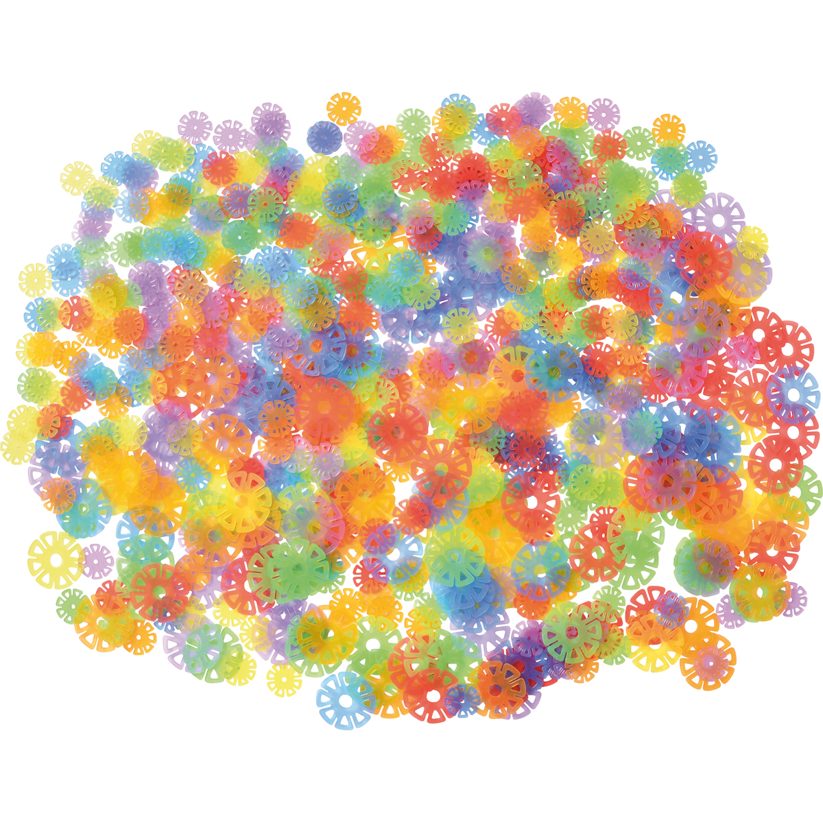 buntes plastikschnittmielens, perlenform, kettenglieder, konstruktionsteile, farbkreis-form