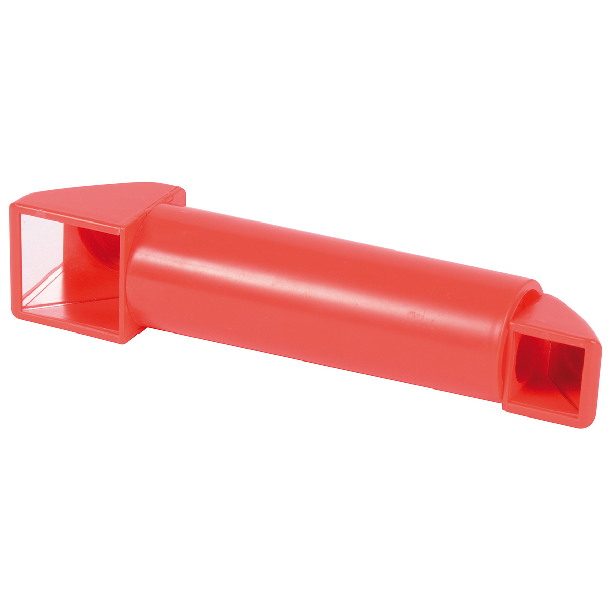 orange, plastic, tube, rechteckige Enden, Verbindung