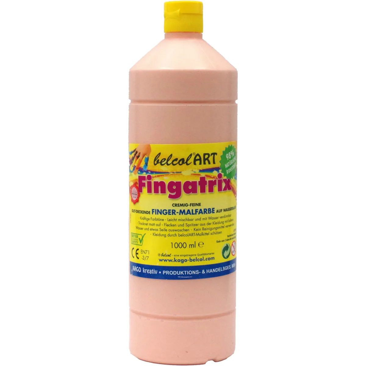 Fingertinte, Fingerfarbe, Kleidung-Farbe, Acrylfarbe, 1000 ml, Fingerfarbe, Schminkfarbe, Kunstfarbe, Flasche, 1000 ml