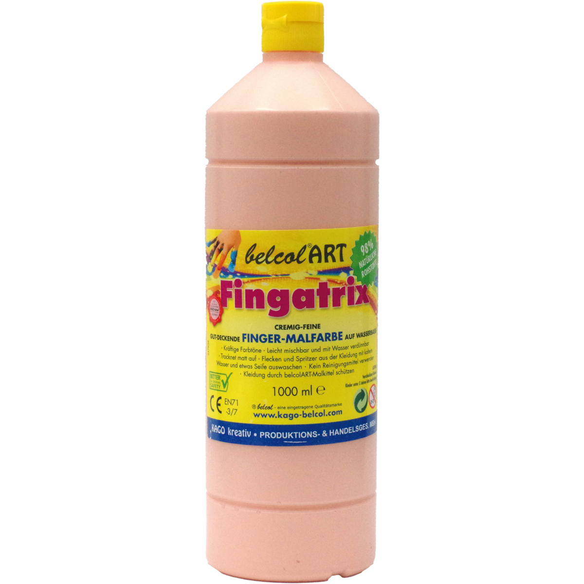 Fingertinte, Fingerfarbe, Kleidung-Farbe, Acrylfarbe, 1000 ml, Fingerfarbe, Schminkfarbe, Kunstfarbe, Flasche, 1000 ml