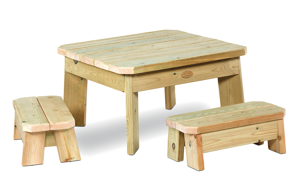 Holztisch, Sitzgruppe, Holzplankentisch, Kindertisch, Naturholz, Holz-Tisch, Kinder-Tisch, Holzstuhl, Holzbank, Naturholz