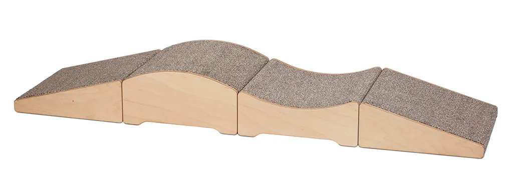 modularer Rampenabschnitt, Schaumstoffmatte, Holzblöcke, gekrümmte Stufe, Spielrampe, kinderspielzeug holzrampe, stufenblöcke, schaumstofframpe, gekrümmte rampe, modulare trittstufen