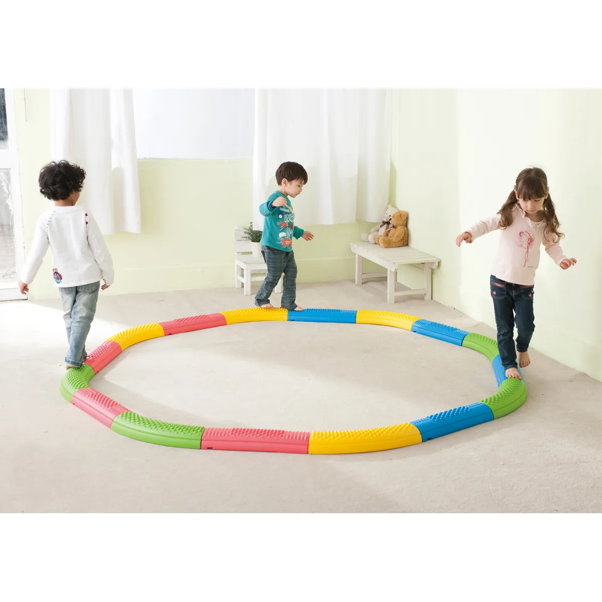 Tanzenring, Kreisspiel, Kinderzimmer, Bodenbahn, Spielkreis, Kinder-Spielbahn, Reifenbahn, Laufkreis, Kleinkind-Spielzeug, Tandem-Ringe