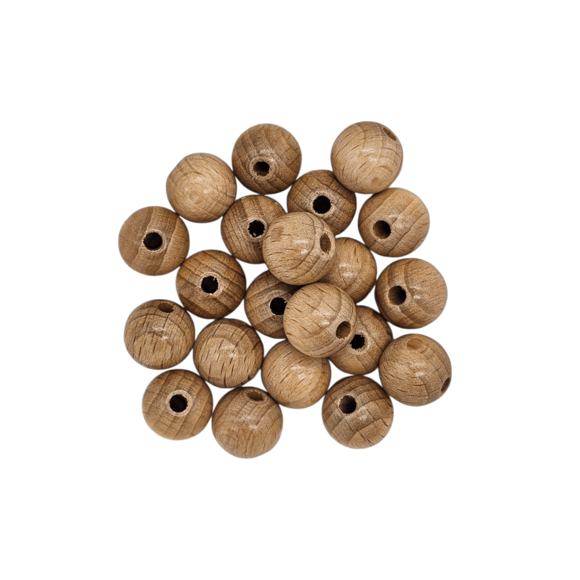 Holzperlen 12mm • 25 Stück Buche (natur lackiert) 117 auf Lager