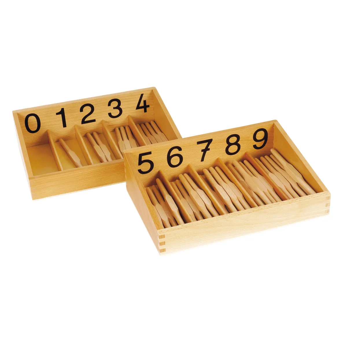 Holz, Zählen, Abakus, Ziffern, Aufbewahrungsschacht, Holzspielzeug, Zählrahmen, Zahlenkasten, Montessori, Holzzahlkasten