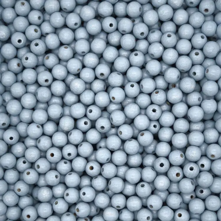 Pastellfarben Holzperlen 10mm • 50 Stück blaugrau 75 auf Lager