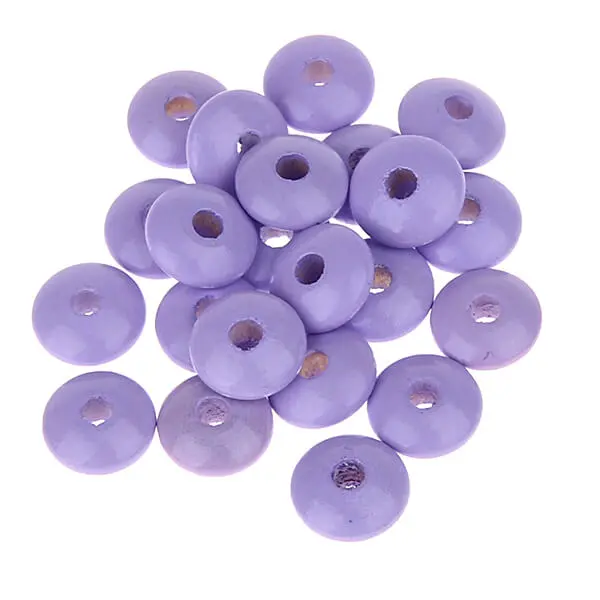 Linsen-Perlen Holzlinsen 10mm • 50 Stück flieder 93 auf Lager