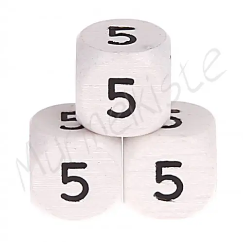 Buchstabenperlen weiß 10x10mm geprägt 5 349 auf Lager