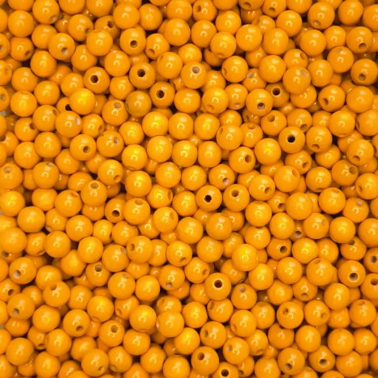 Wooden beads 10mm - 50 pieces maize yellow 16 in stock 
