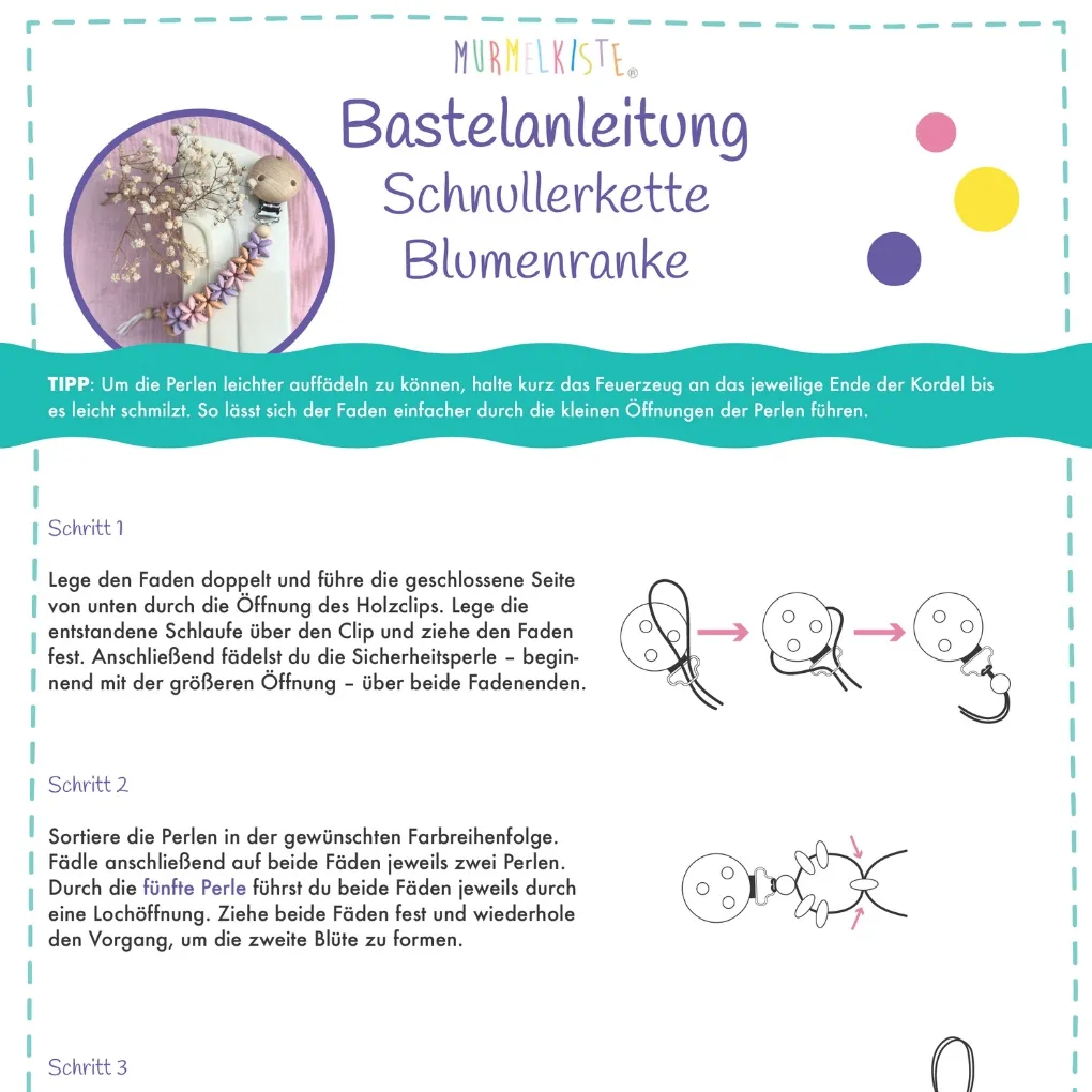 Schnullerkette "Blumenranke Indian Summer" • Bastelset 