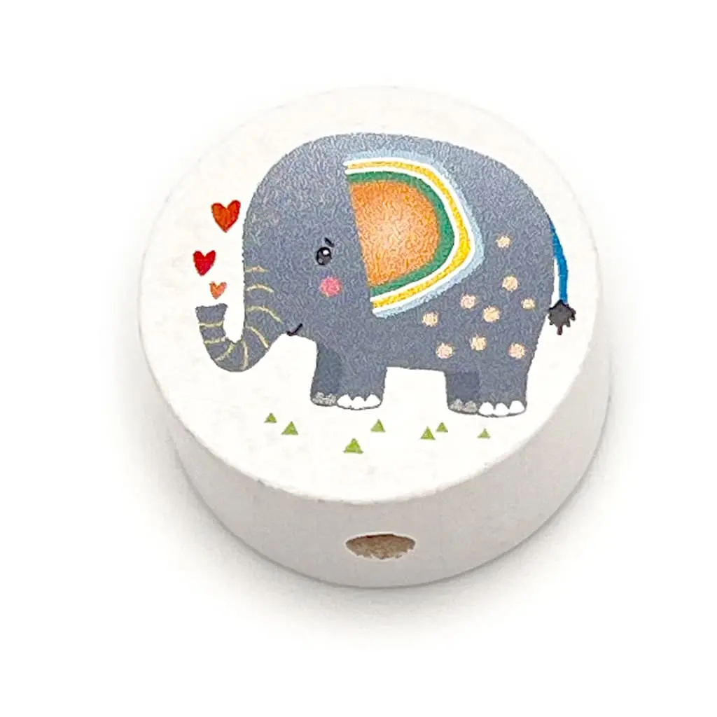Motivperle Elefant (Scheibe weiß) grau 148 auf Lager