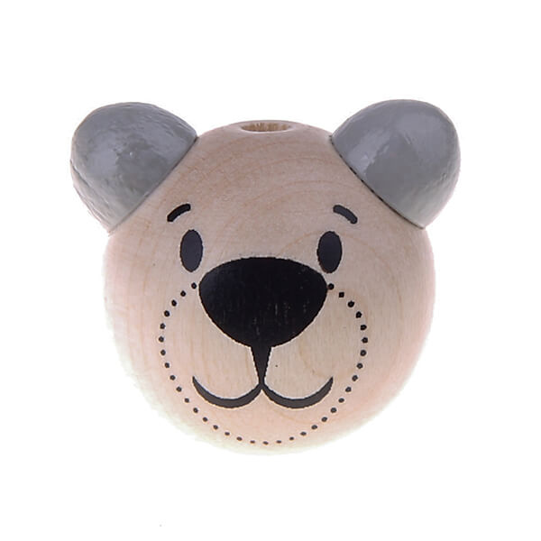 3D bear motif bead light gray 1128 in stock 