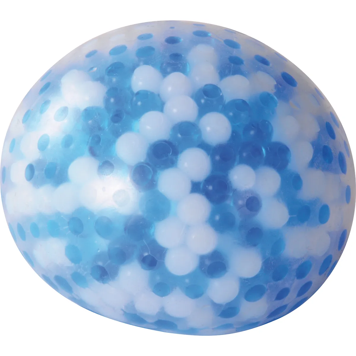 Gummiball, Blau, Mikroperlen, Glatter Ball, Durchmesserkundig, Gemaschale, Glasball, Bubble Ball, Blau-weißer Ball, Kugel mit Mustern